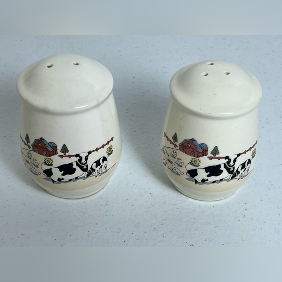 VTG Ceramic Barnyard Farm Animals Salt & Pepper Shaker Set Country Cottage Core - Picture 2 of 11